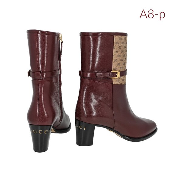 Gucci Women's Leather & Mini GG Canvas Ankle Boots - Picture 4 of 15